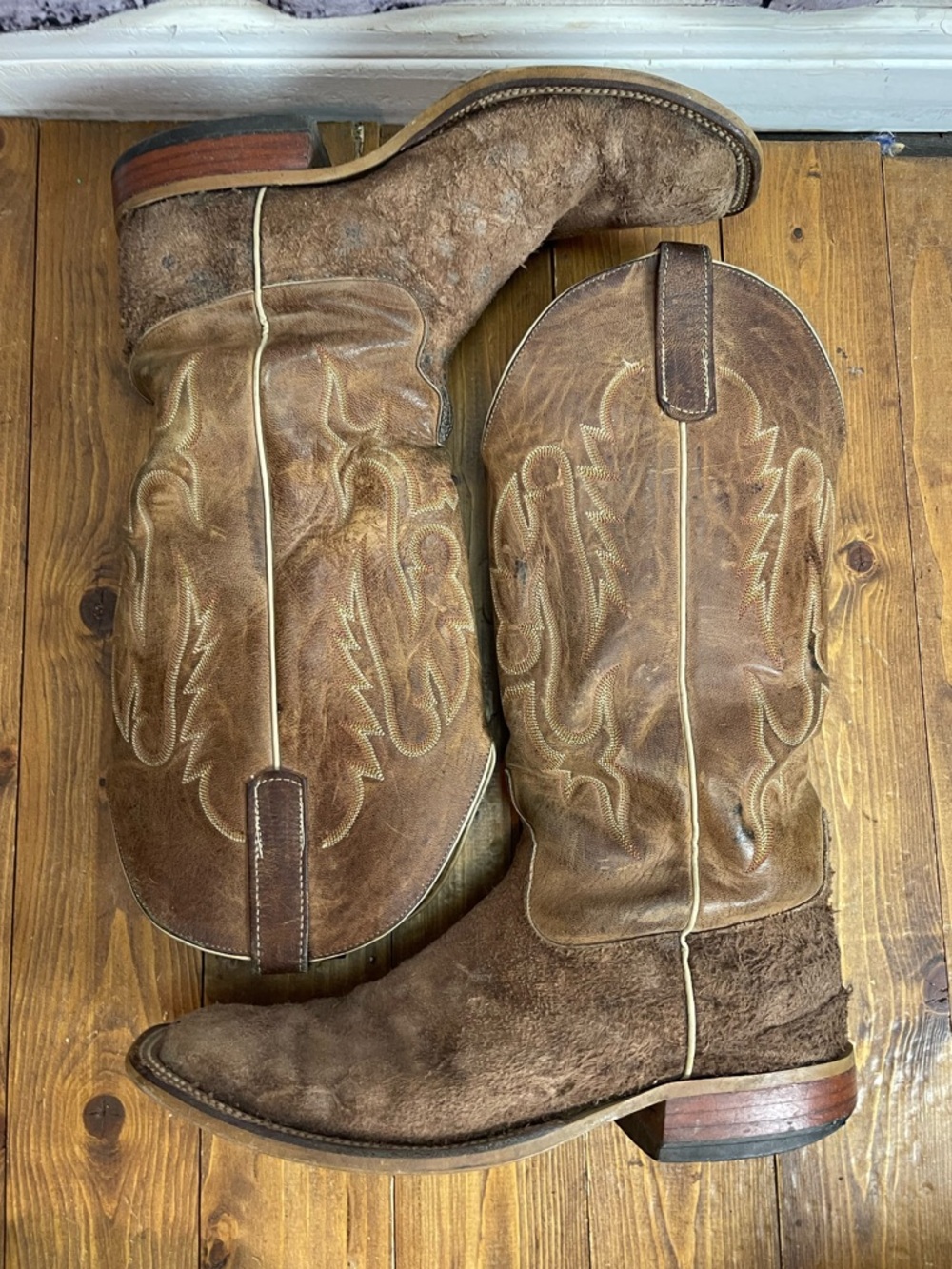 Anderson Bean brown leather square toe cowboy boots - Picture 6 of 12